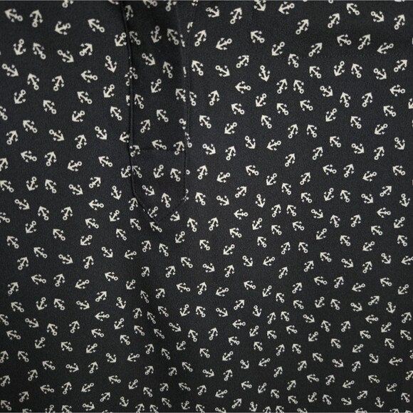 Ann Taylor Preppy Old Money Popover Blouse Sleeveless Collared Anchor Print Sz S - Picture 5 of 11